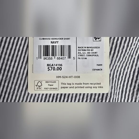 1243 NWT Walter Hagen Men's Clubhouse Seersucker Golf Shorts Navy - Picture 5 of 5